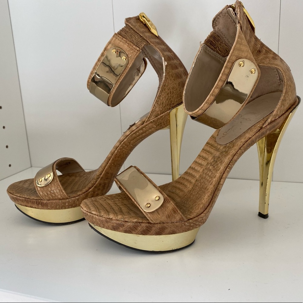 Fergie gold heels